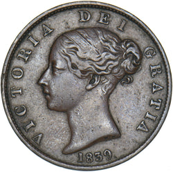 1839 Isle Of Man Halfpenny - Copper Coin - Nice