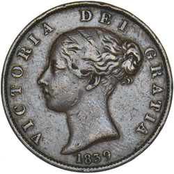 1839 Isle Of Man Halfpenny - Copper Coin - Nice