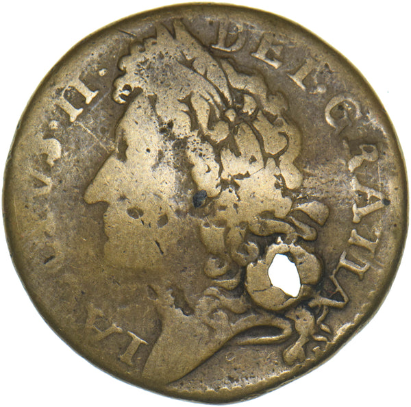1689 Ireland Gunmoney Shilling (September) - James II Copper/Brass Coin