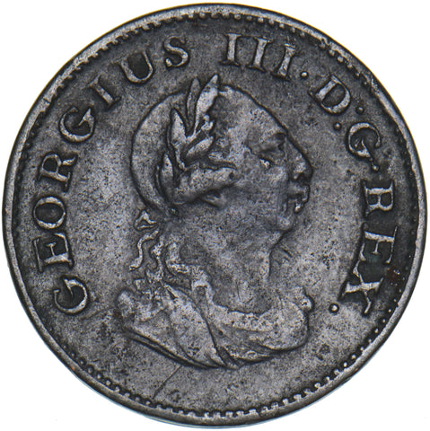 1806 Ireland Farthing - George III Copper Coin - Nice