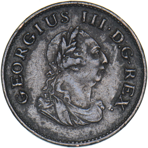 1806 Ireland Farthing - George III Copper Coin - Nice