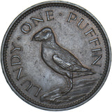 1929 Lundy Puffin - Martin Coles Harman Bronze Coin - Very Nice
