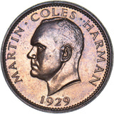 1929 Lundy Puffin - Martin Coles Harman Bronze Coin