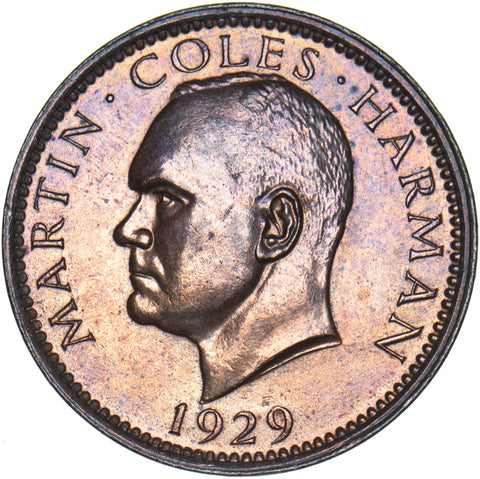 1929 Lundy Puffin - Martin Coles Harman Bronze Coin