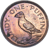 1929 Lundy Puffin - Martin Coles Harman Bronze Coin