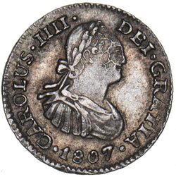 1807 Mexico 1/2 Real - Charles IV Silver Coin - Very Nice