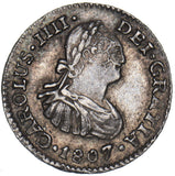 1807 Mexico 1/2 Real - Charles IV Silver Coin - Very Nice
