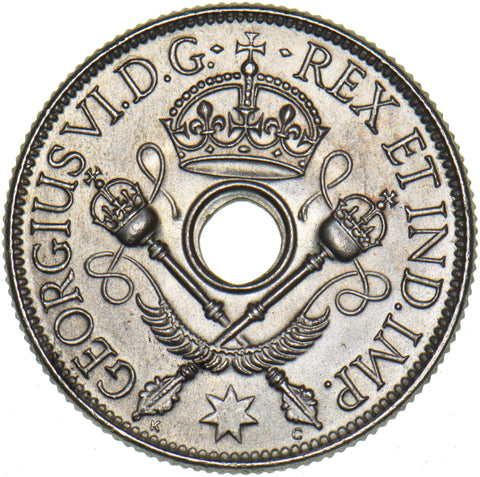 1938 New Guinea Shilling - George VI Silver Coin - Superb
