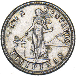 1903 US Philippines 10 Centavos - Silver Coin - Very Nice