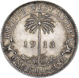 1913 British West Africa Shilling - George V Silver Coin - Very Nice