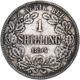 1894 South Africa Shilling - Silver Coin - Nice