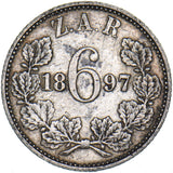 1897 South Africa Sixpence - Silver Coin - Nice