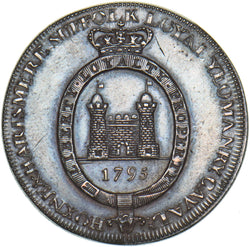 1795 Hoxne Horse/Castle Copper Penny Token - Suffolk D&H 6a - Very Nice