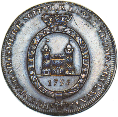 1795 Hoxne Horse/Castle Copper Penny Token - Suffolk D&H 6a - Very Nice