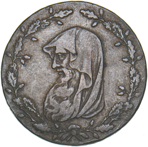 1789 Anglesey Mines Druid’s Head Copper Halfpenny Token - Very Nice