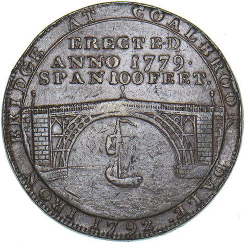 1792 Coalbrook Dale Iron Bridge Copper Halfpenny Token - Shropshire D&H 12 -Nice
