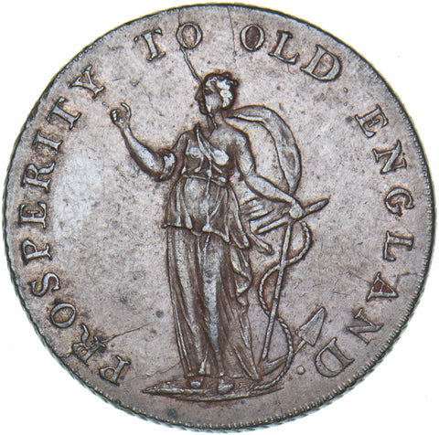 1794 Chelmsford Copper Halfpenny Token - Essex D&H 7 - Very Nice