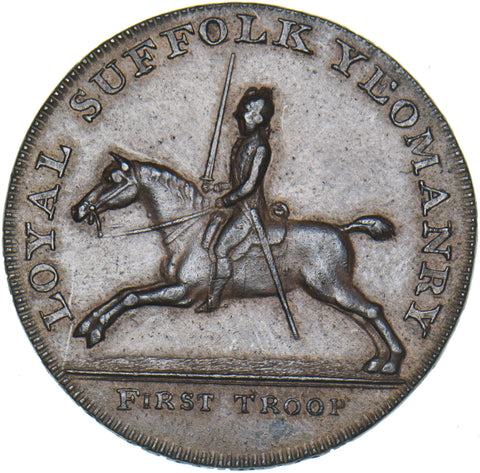 1794 Blything Yeomanry Halfpenny Copper Token - Suffolk D&H 19 - Very Nice