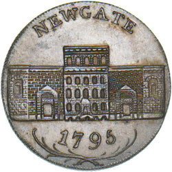 1795 Newgate Prison Copper Halfpenny Token - Middlesex D&H 396b - Very Nice