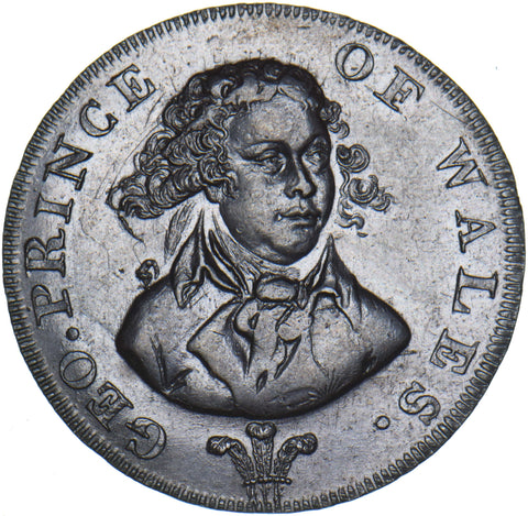 1794 London Prince Of Wales Copper Halfpenny Token - Middlesex D&H 952 Very Nice