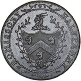 1795 William Allen London Copper Halfpenny Token - Middlesex D&H 246 - Very Nice