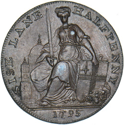 1795 Davidon’s Sise Lane Copper Halfpenny Token - Middlesex D&H 295 - Very Nice