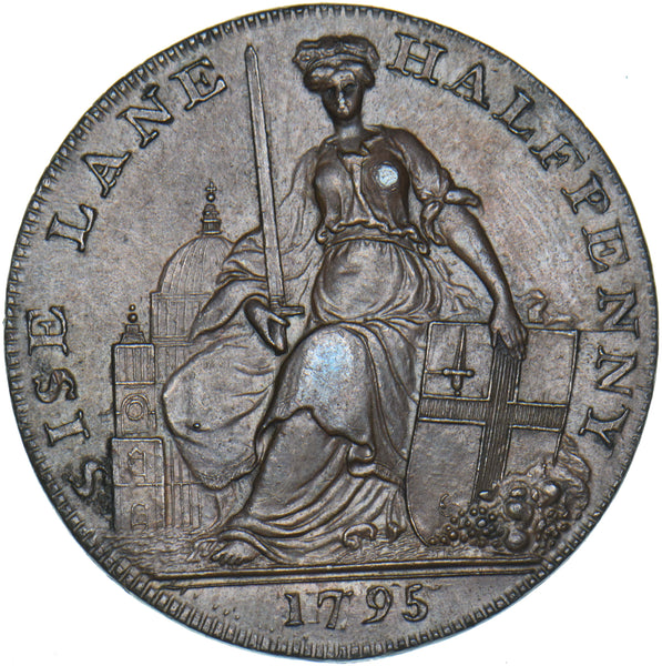 1795 Davidon’s Sise Lane Copper Halfpenny Token - Middlesex D&H 295 - Very Nice