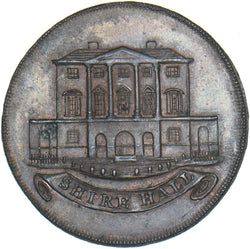 1794 Chelmsford Shire Hall Copper Halfpenny Token - Essex D&H 5 - Very Nice