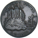 1795 York Clifford’s Tower Copper Halfpenny Token - Yorkshire D&H 63 - Very Nice