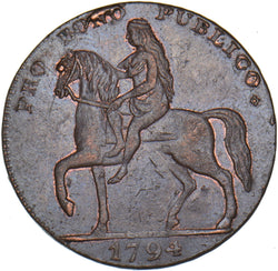 1794 Coventry Lady Godiva Copper Halfpenny Token- Warwickshire D&H 249 Very Nice