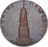 1794 Coventry Lady Godiva Copper Halfpenny Token- Warwickshire D&H 249 Very Nice