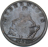 1820 Ireland Hibernicus Copper Halfpenny Token