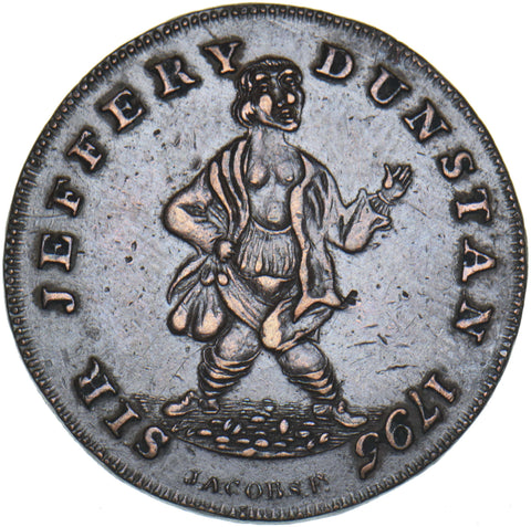 1795 Sir Jeffery Dunstan Copper Farthing Token - Middlesex D&H 1056 - Nice