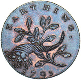 1793 Issac Newton Copper Farthing Token - Middlesex D&H 1151 - Very Nice