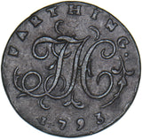 1793 Issac Newton Copper Farthing Token - Middlesex D&H 1159 - Nice