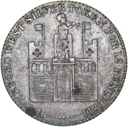 1811 Haverfordwest Silver Shilling Token - Nice