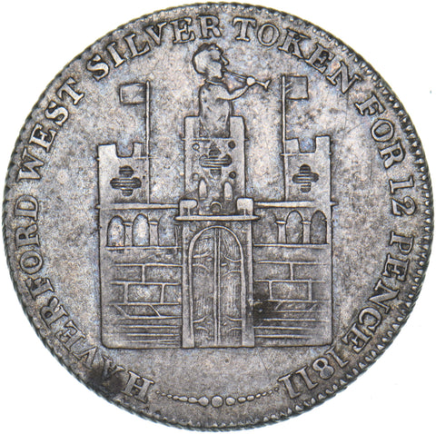 1811 Haverfordwest Silver Shilling Token - Nice