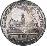 1811 Birmingham Workhouse Silver Shilling Token - Very Nice