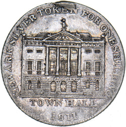 1811 Newark Town Hall Silver Shilling Token (Ex-Mount)