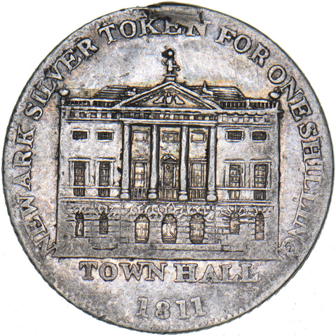 1811 Newark Town Hall Silver Shilling Token (Ex-Mount)