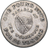 1811 Birmingham Workhouse Silver Shilling Token - Nice