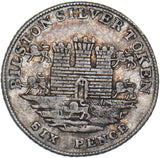 1811 Bilston Rushbury and Woolley Silver Sixpence Token - Nice