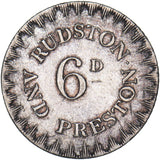 1811 Hull Ruston and Preston Silver Sixpence Token  - Nice