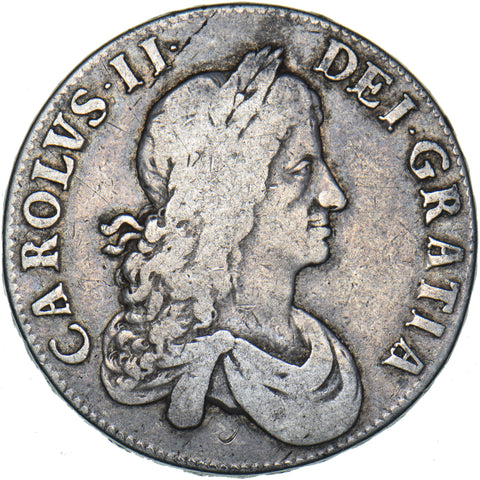 1664 Crown - Charles II British Silver Coin - Nice