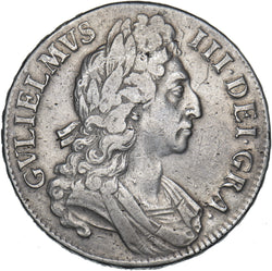 1696 Crown - William III British Silver Coin - Nice