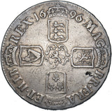 1696 Crown - William III British Silver Coin - Nice