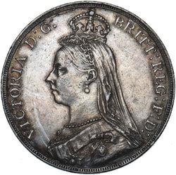 1889 Crown - Victoria British Silver Coin - Very Nice