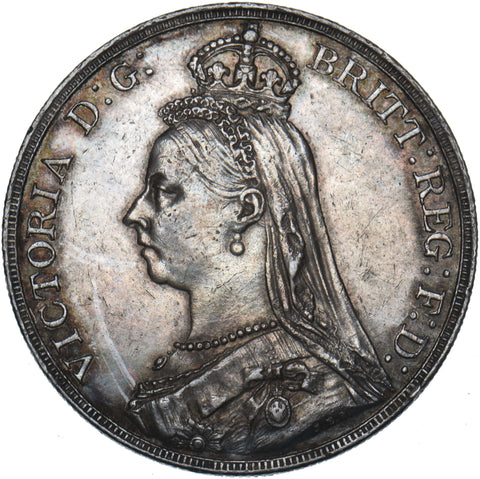 1889 Crown - Victoria British Silver Coin - Very Nice