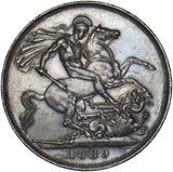 1889 Crown - Victoria British Silver Coin - Very Nice