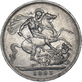 1893 LVI Crown (Davies 503C, Dies 1F) - Victoria British Silver Coin - Nice